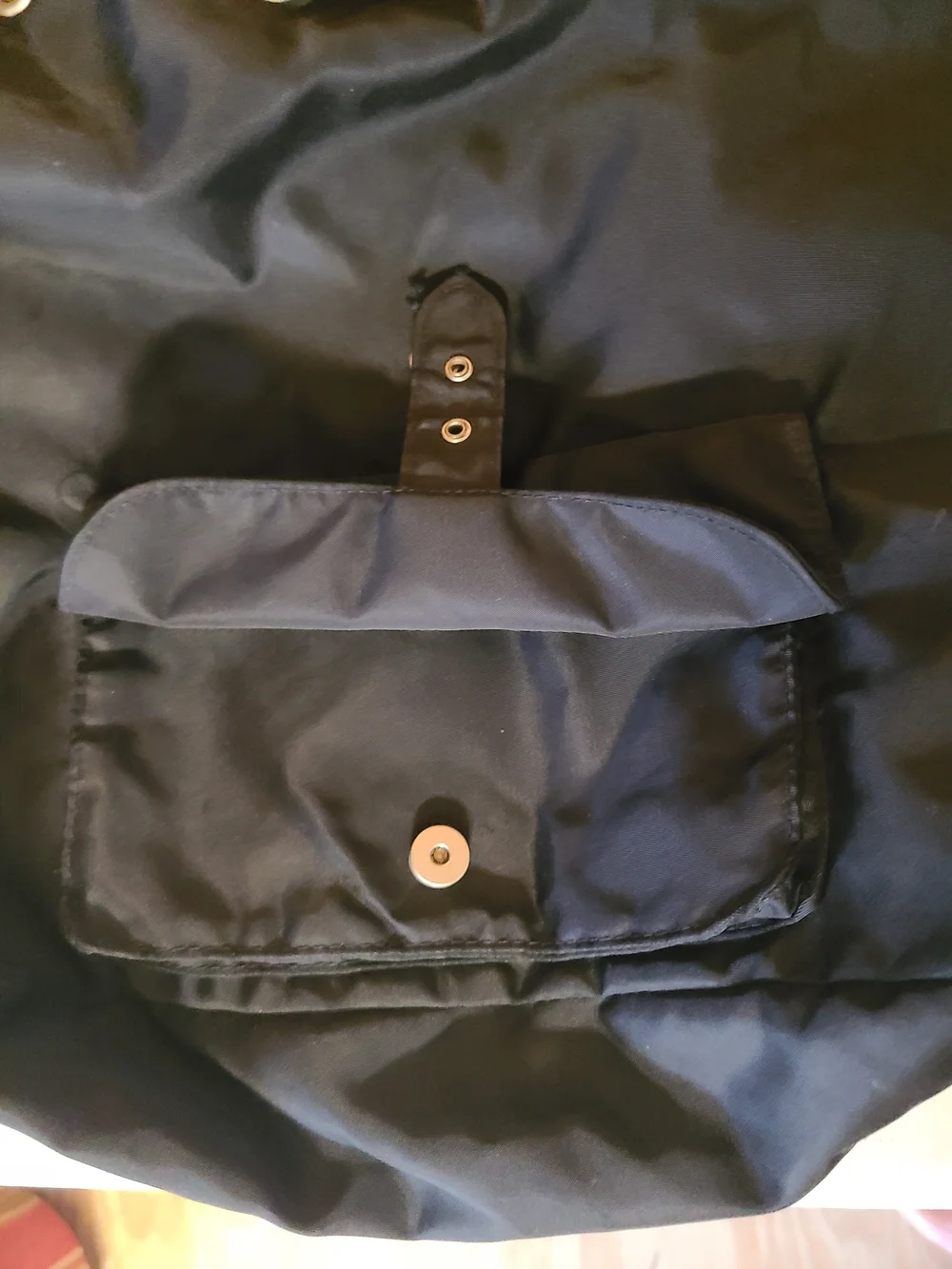 Vintage GAP Black Nylon Drawstring Backpack Rucksack Minimalist 90s Gorpcore
